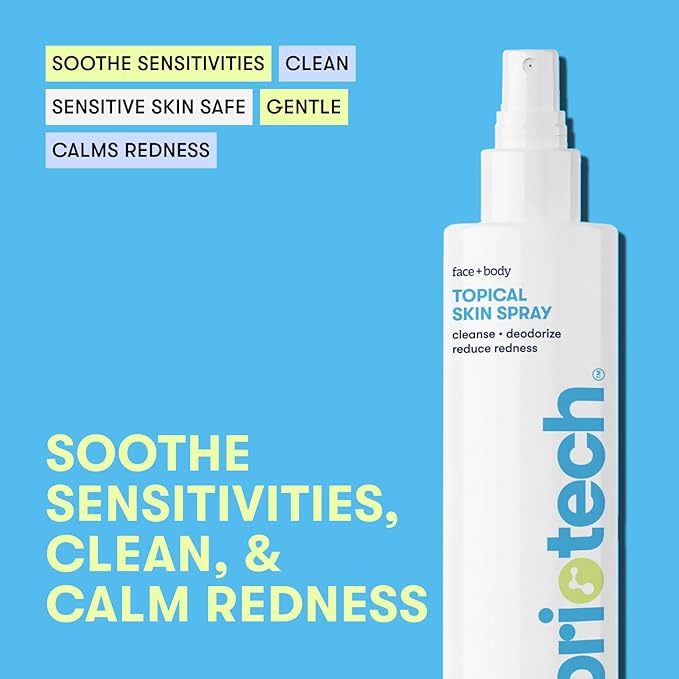 BRIOTECH Topical Skin Spray, Hypochlorous Acid Spray for Sensitive Skin, HOCl Facial Mist, Full Body Support Against Irritation, Calm Redness, Soothe Foot & Scalp, 8.5 oz (1 Pack)