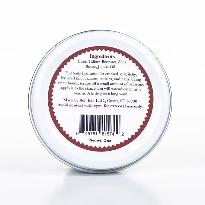 BUFF BAR Pure Bison Tallow Salve, Unscented, 4 Pack - No Irritating Ingredients, Simple & Clean, Body Butter, Full Body Hydration, Replaces Lotion, For Dry, Rough & Sensitive Skin