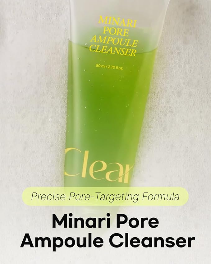 Minari Ampoule Cleanser for Face – K-Beauty Korean Water Parsley & Kakadu Plum Extracts, Hydrating & Gentle Daily Facial Cleanser, 80ml/2.71 oz