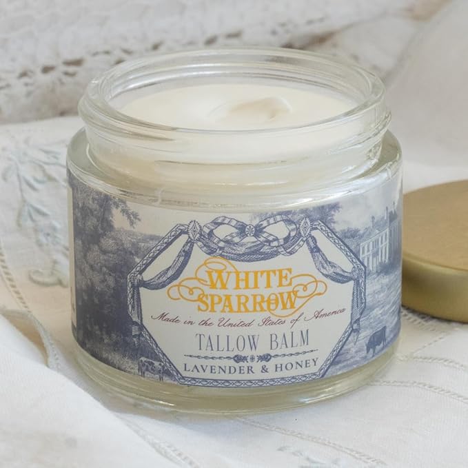 Organic Grass Fed Tallow Balm - (Lavender & Honey) Organic Tallow from Grass Fed Cows & All Organic ingredients. For Face and Body. (2.0 oz)…