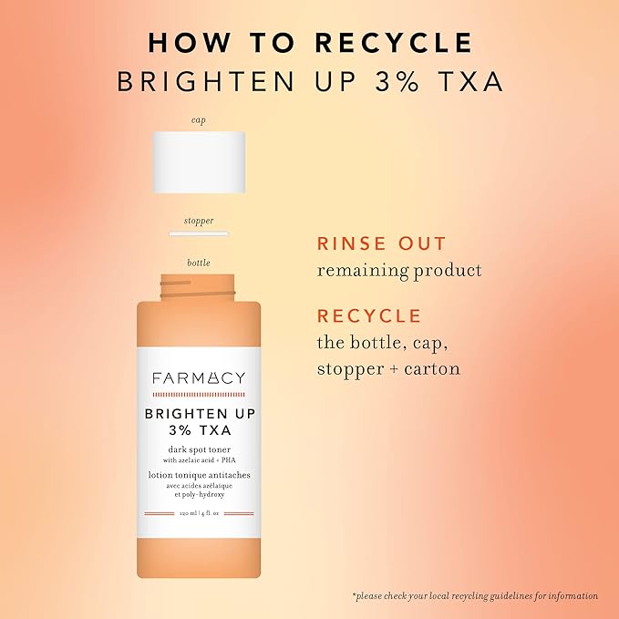 Farmacy 3% TXA Brightening Toner for Face - Dark Spot Corrector with Azelaic Acid, Tranexamic Acid + 5% PHA - Helps Even Texture + Tone, Fade Dark Spots + Exfoliate - Glow-Enhancing Skin Care (120ml)