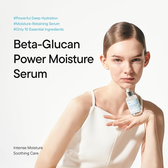 IUNIK Beta-Glucan Power Deep Moisture Vegan Serum Intense Hydration Mushroom Yeast Extracts Naturally-derived - Dry Mature Sagging Sensitive Skin Cell Regenerating Lifting Korean Skincare