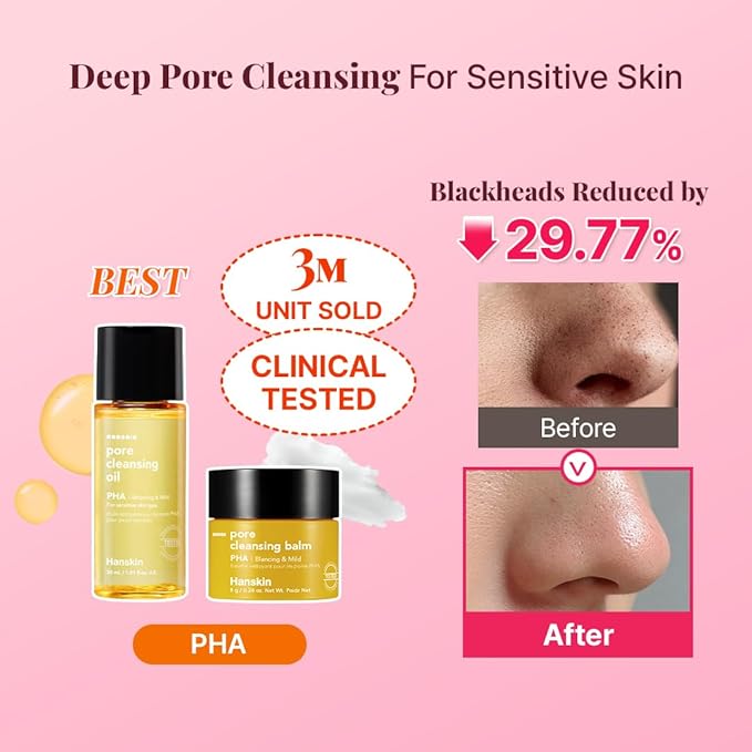 Hanskin Glass Skin On the Go Kit – Travel-Friendly Hydrating Set with PHA Cleansing Oil&Balm, Toner & Moisture Cream | TSA-Approved Mini Skincare, Holiday Stocking Stuffer, Teen Girl & Women’s Gift