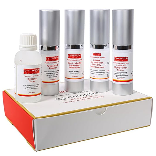 gymsegbë Mini Skincare Set – Travel Size 5-Step Korean Skin Care Intro Kit (5x15ml) with Snail Mucin, Niacinamide & SPF50 Moisturizer – TSA-Friendly, Vegan, Cruelty-Free