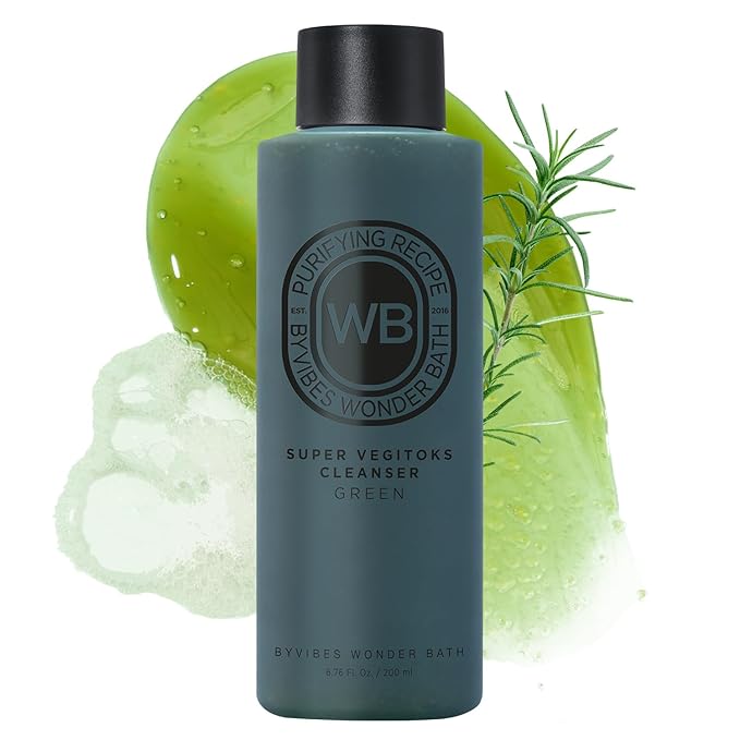 Super Vegitoks Green Bubble Cleanser for Face – 35 Vegetable Extracts Deep Cleanse&Face Wash, Moisturizing K-Beauty Skincare for All, Dry, Sensitive Skin Types (6.76 Fl Oz)