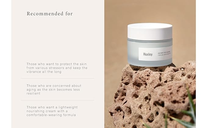Huxley Secret of Sahara Anti-Gravity Cream, Anti-Aging Hydrating Face Moisturizer, K-Beauty, Organic Prickly Pear Seed Oil and Cactus Extract, Vitamin E, Non-Sticky Balm-Cream | 50 mL / 1.69 fl. oz.