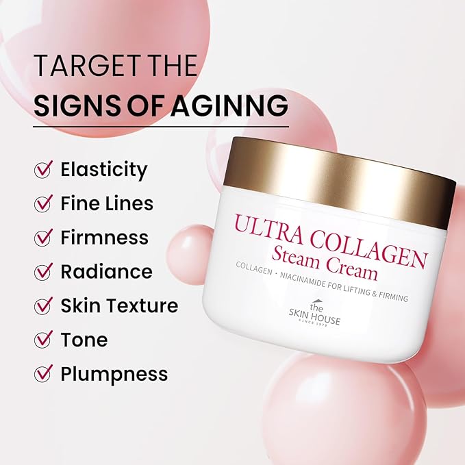 The Skin House Ultra Collagen Steam Cream | Firming Moisturizer with Collagen, Retinol & Niacinamide | Deep Hydration and Wrinkle Care, Korean Skincare Cream[50ml/1.69 fl oz,2 Pack] New Year Gift