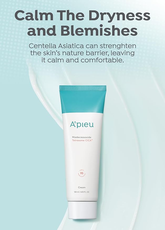 A'PIEU Madecassoside Tetrasome Cica Cream 1.69 fl oz | Calming, Hydrating Moisturizer for Redness, Sensitive Skin & Skin Barrier Support | Centella Asiatica + Madecassoside | Korean Skincare.