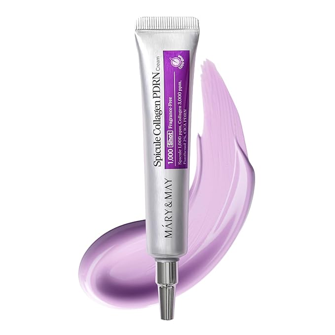 Mary&May Spicule Collagen PDRN Cream - Korean Face Moisturizer with Marine Spicules & French Collagen - Plumping Barrier Elasticity Treatment, Ceramide Panthenol for Sensitive Skin, 15g / 0.5 oz