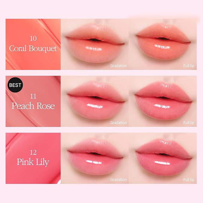 COSNORI Flow Wave Lip Tint - Vegan Glassy Lip Gloss, Lightweight & Long-lasting, Plant-derived Oil Moisturizer, K-Beauty (15 FIG JAM)
