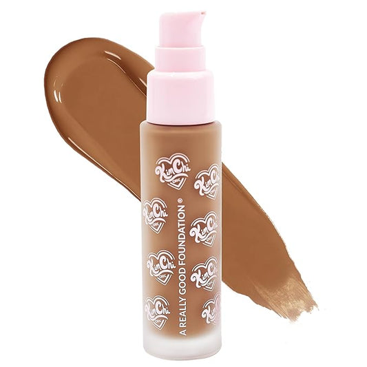KimChiChic Beauty A Really Good Foundation | Medium to Full Coverage Makeup | Long-Lasting, Lightweight Hydrating Formula | Vegan & Cruelty-Free, 1.0 fl. oz, 127MD Tan + Neutral Undertones