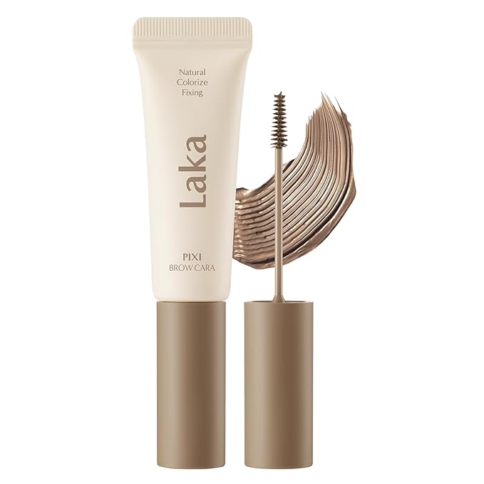 Laka Pixi Eyebrow Mascara 8g/0.28oz., Eyebrow Gel to Fix and Shape Brows, Clump-Free, Brow Fixer with Slim Precision Brush, Vegan, K-Beauty (03 Chestnut)
