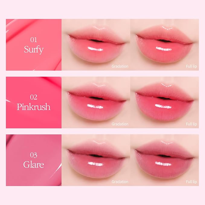 COSNORI Flow Wave Lip Tint - Vegan Glassy Lip Gloss, Lightweight & Long-lasting, Plant-derived Oil Moisturizer, K-Beauty (14 LOVEY FIG)