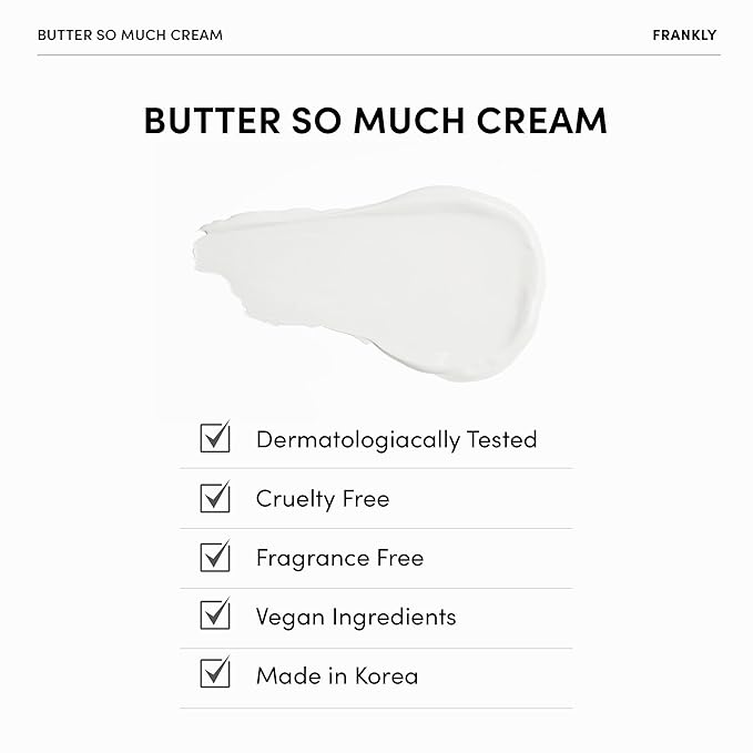 FRANKLY Butter So Much Cream - Intense Moisturizing | Face Moisturizer | 20% Vegan Butter & Plant Oils | 5% Murumuru Butter & 6.3% Jojoba | For Dry & Sensitive Skin | - 1.01 fl. Oz.