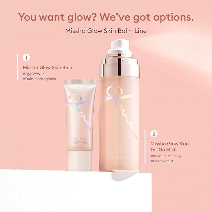MISSHA Glow Skin Balm 0.68 fl oz/ 20ml, 4-in-1 Primer, Moisturizing Cream, Morning Pack, Luminizing Cream for a Flawless Natural Glow, Glass Skin