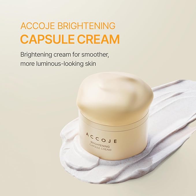 ACCOJE Brightening Capsule Cream 50 ml / 1.69 fl oz – Lightweight K-Beauty Cream with Korean Jeju Botanicals for Radiant, Even-Looking Skin