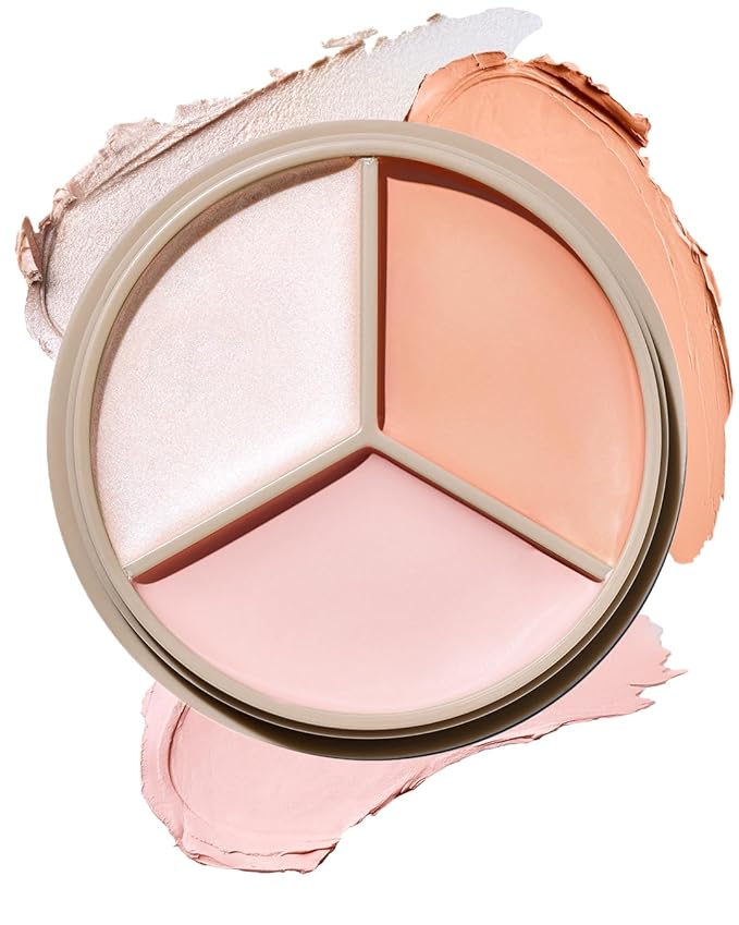THESAEM Cover Perfection Triple Pot Concealer - 05 Dark Up Beige for Dark Circles & Under-Eye - 3-Color Multi Concealer Palette with Volume & Brightening - Korean Makeup with Sweet Almond Oil