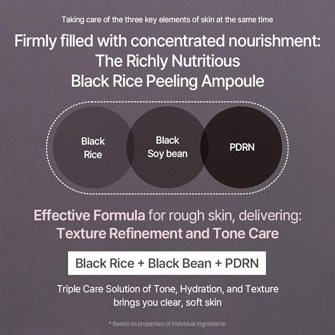 mixsoon Peeling Ampoule - Black rice exfoliant, Gentle Exfoliating Serum for Smooth, Radiant Skin, Dead Skin Cells Remover 100ml / 3.38 fl.oz. Korean Glass Skin Care