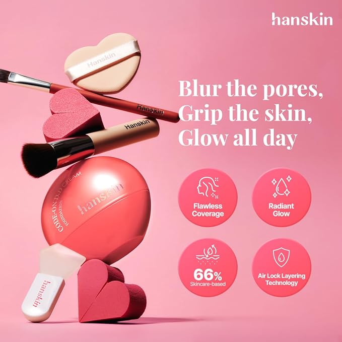 Hanskin DD Cream Contour – Korean Sculpting & Shading Liquid, Lightweight Semi-Matte Cream for Face Contour & Definition, Blendable Pore-Blurring Makeup | Shade 52 Deep Cocoa | 1.18 fl oz