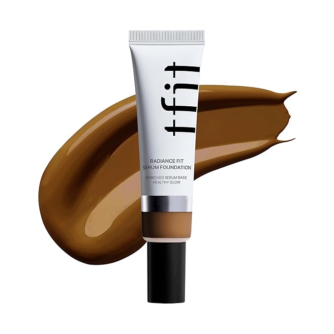 Radiance Fit Serum Foundation - Flawless Coverage, Dewy finish, Long-lasting Waterproof and sweatproof,Lightweight,Creamy Natural,1.05 Oz. (W09 Walnut, 1.05 Oz.)