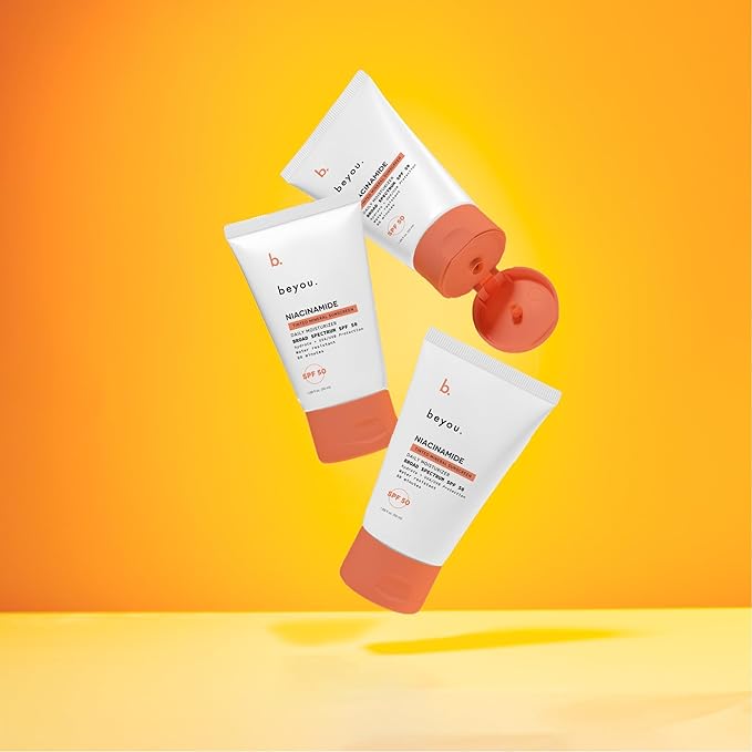 Beyou Niacinamide Daily Mineral Face Sunscreen SPF 50 – Tinted Zinc Oxide Sunscreen, Lightweight & Fast-Absorbing, Oil-Free, For All Skin Types – 1.69 fl oz
