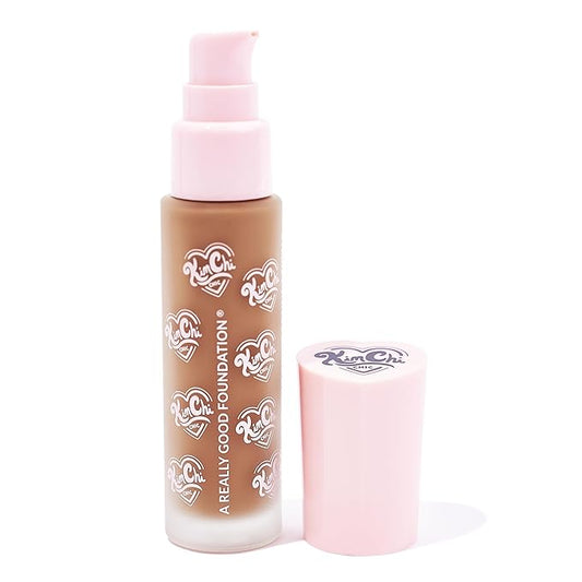 KimChiChic Beauty A Really Good Foundation | Medium to Full Coverage Makeup | Long-Lasting, Lightweight Hydrating Formula | Vegan & Cruelty-Free, 1.0 fl. oz, 127MD Tan + Neutral Undertones