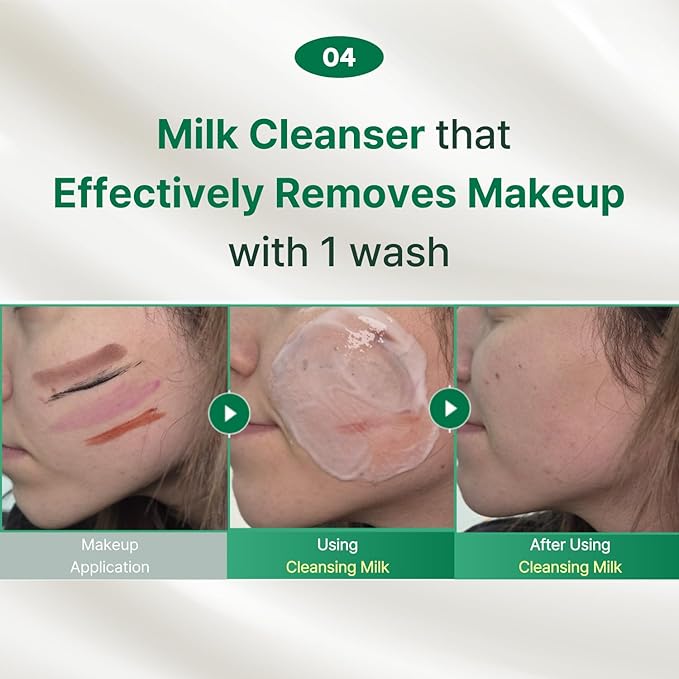 MAKE P:REM Safe Me. Relief Moisture Cleansing Milk, Hydrating Gentle Face Wash for Sensitive Skin with Soy Protein, Korean Milky Cleanser, Korean Skin Care, 16.90 fl.oz (500ml)