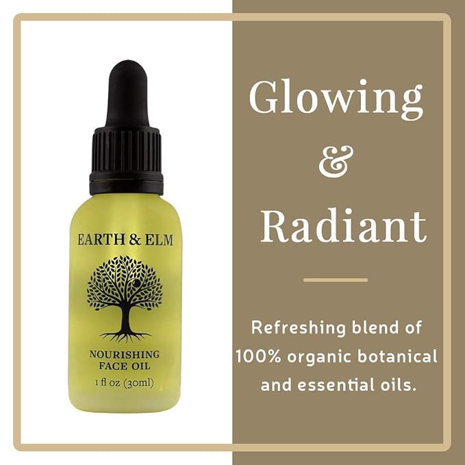 Earth & Elm Face Oil 100% USDA Organic Hydrating Face Oil, Skin Therapy Oil, Vitamin E Face Oil, Facial Massage Oil.