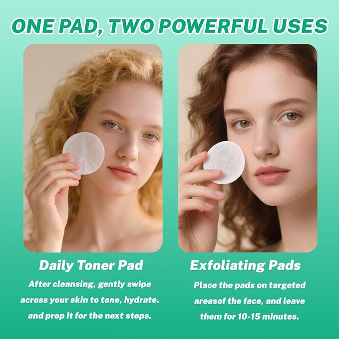 Korean Snail Mucin Toning Polish Pads for Dark Spots and Wrinkles, with Peptides & Centella and Niacinamide Skin Treatment , 100 Count