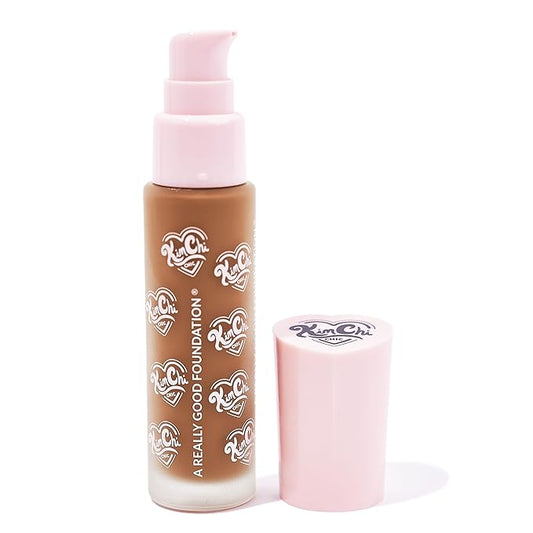 KimChiChic Beauty A Really Good Foundation | Medium to Full Coverage Makeup | Long-Lasting, Lightweight Hydrating Formula | Vegan & Cruelty-Free, 1.0 fl. oz, 131D Tan/Deep + Very Warm Undertones