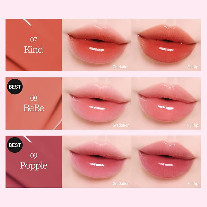 COSNORI Flow Wave Lip Tint - Vegan Glassy Lip Gloss, Lightweight & Long-lasting, Plant-derived Oil Moisturizer, K-Beauty (13 JUICY FIG)