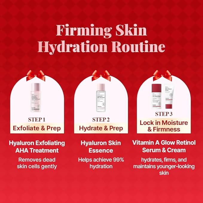 Hanskin Youth Energy On The Go Kit – Retinol & AHA Mini Skincare Set with Essence, Toner, Serum & Cream | TSA-Friendly Anti-Aging Travel Kit, Christmas Gift for Women, Stocking Stuffer