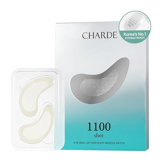 CHARDE Under Eye Patches for Puffiness & Eye Bags – 1100 Dissolving Micropoint Eye Patch with Bakuchiol, Hyaluronic Acid, Collagen & Niacinamide for Dark Circles – Korean Skincare (8 Pairs)