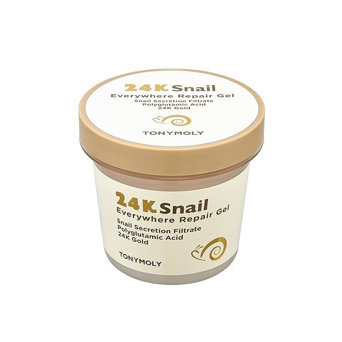TONYMOLY 24K Snail Everywhere Repair Gel – Moisturizing & Rejuvenating Skincare for Face & Body with Snail Secretion Filtrate, Improves Texture & Elasticity