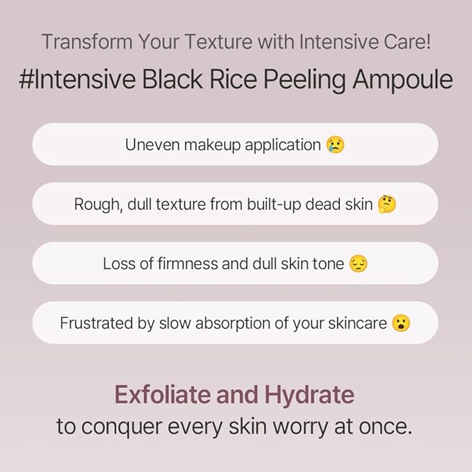 mixsoon Peeling Ampoule - Black rice exfoliant, Gentle Exfoliating Serum for Smooth, Radiant Skin, Dead Skin Cells Remover 100ml / 3.38 fl.oz. Korean Glass Skin Care
