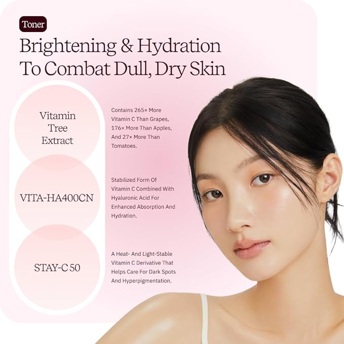 ByUR Vita Giving Keep Radiance Toner - Brightening & Hydrating, Dark Spots & Hyperpigmentation, Uneven Skin Tone, Hyaluronic Acid, Niacinamide, & Vitamin C, Gentle Facial Pore Care Korean Skincare