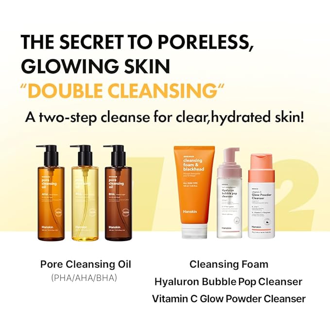 Hanskin PHA Pore Cleansing Oil - Korean Deep Pore Cleansing Makeup & Sebum Remover XL, Blackhead & Large Pores Cleanser for Sensitive Skin, Double Cleansing First Step, Plant-Based Care, 10.14oz