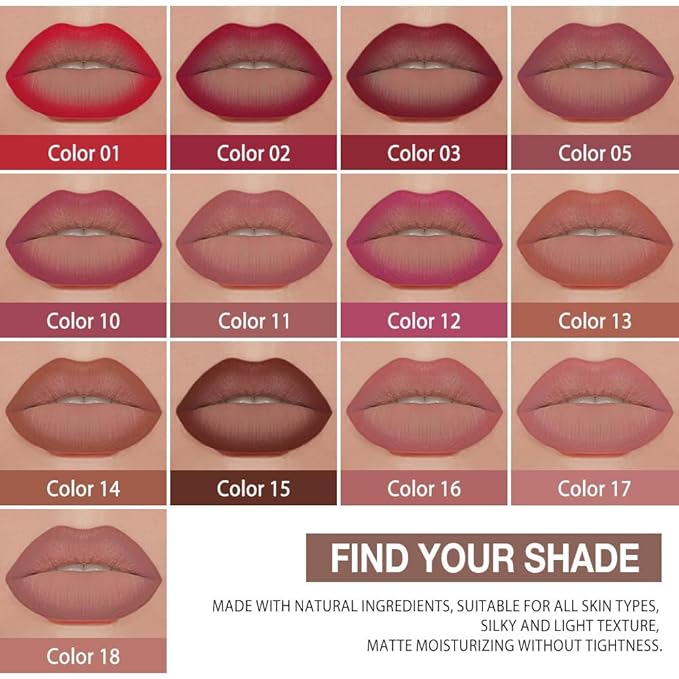evpct Antique Rose Gradient Matte Lipstick Lip Liner Crayon Combo Pencil Set for Women Long Lasting Waterproof, Light Dusty Rose Matte Cream Lip Liner and Lipstick Combo, Flawless Gradual Ombre Effect