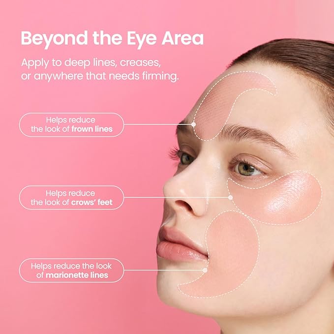 BIODANCE Collagen Peptide Eye Patches, Anti Wrinkle Patches for Face & Smile Line Patches, Under Eye Mask for Fine Lines, Eye Bags & Wrinkles, Korean Skin Care (60 Count)