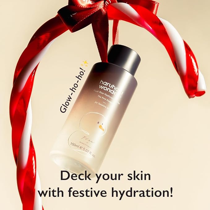 haruharu Wonder Black Rice Hyaluronic Toner for Sensitive Skin, Alcohol-Fragrance Free, Soothing, Hydrating, Holiday Stocking Stuffers, Glass Skin, Korean Skin Care, 5.07 fl.oz (Christmas Edition)
