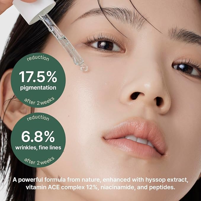 Arencia Hyssop Glow Serum, 10% Niacinamide, 12% Vitamin A,C,E - Hydrating, Moisturizing, Anti-Aging Serum for Korean Glass Skin