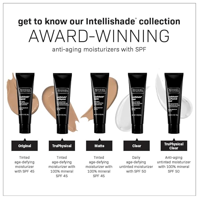 Revision Skincare Intellishade® Original SPF 45, Anti-Aging Tinted for Face,Daily Moisturizer with SPF,Anti-Wrinkle with Peptides & Vitamin C,Hydrating Broad-Spectrum Sunscreen, 1.7 oz, (Pack of 2)