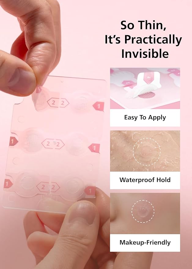 Easyderm Real Calming Patch with Hair Band – 6 Spot Patches, K-Beauty Skincare with Niacinamide, Hyaluronic Acid, EGF