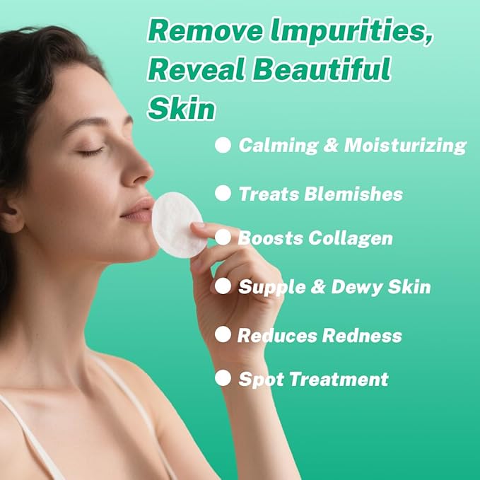 Korean Snail Mucin Toning Polish Pads for Dark Spots and Wrinkles, with Peptides & Centella and Niacinamide Skin Treatment , 100 Count