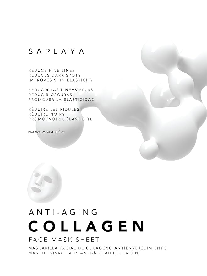Saplaya K-Beauty Facial Skincare Natural Beauty Multi-Pack Face Sheet Masks Balanced Skin Care Made In South Korea (Hydro Boost (Cucumber, Tomato, Carrot, Aloe, Pearl, Collagen))