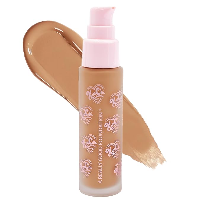 KimChiChic Beauty A Really Good Foundation | Medium to Full Coverage Makeup | Long-Lasting, Lightweight Formula | Vegan & Cruelty-Free, 1.0 fl. oz, 114M Medium + Neutral Undertones