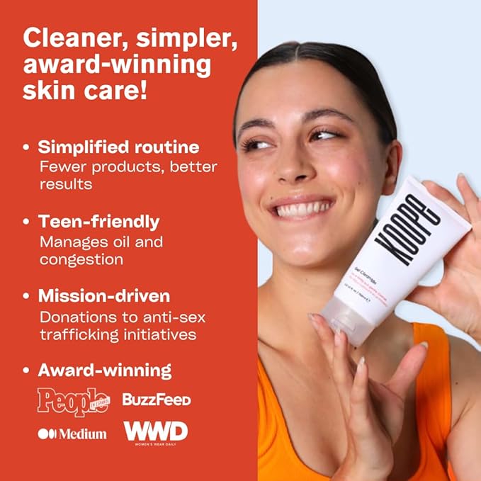 Koope Lightweight Face Cream, Moisturizer For Oily & Acne-Pron Skin, Sheer Hydration with Ceramides, Niacinamide & Hyaluronic Acid, Free of Parabens, Sulphates & Fragrances, Vegan, 1.69 FL OZ