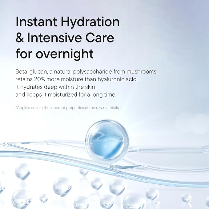 IUNIK Beta-Glucan Power Deep Moisture Vegan Serum Intense Hydration Mushroom Yeast Extracts Naturally-derived - Dry Mature Sagging Sensitive Skin Cell Regenerating Lifting Korean Skincare