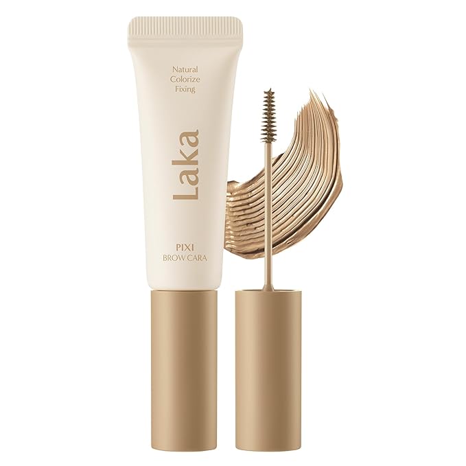 Laka Pixi Eyebrow Mascara 8g/0.28oz., Eyebrow Gel to Fix and Shape Brows, Clump-Free, Brow Fixer with Slim Precision Brush, Vegan, K-Beauty (05 Ash Brown)