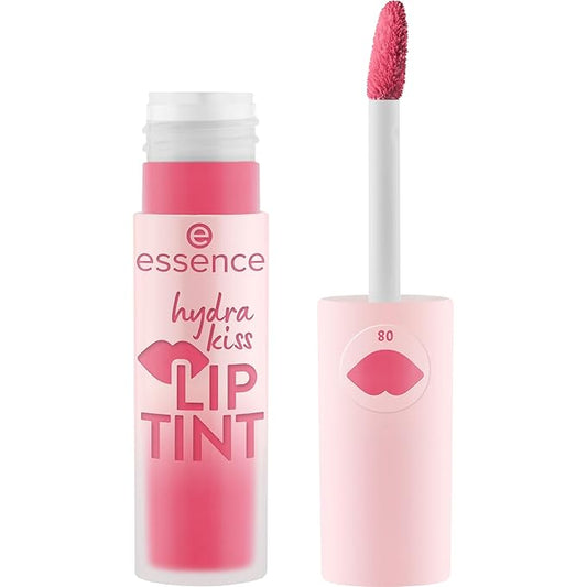 essence | Hydra Kiss Lip Tint | Hydrating, Long-Lasting Lip Stain | Natural Color & Radiant Shine (08 Poppy Pink)